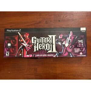 PS2 GUITAR HERO II RED OCTANE Controller Complete W/ Legends Of Rock Game in Box